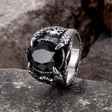 Dragon Claw Gem Stainless Steel Ring | Gthic.com