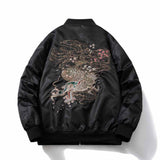 Dragon Embroidery Thickened Baseball Uniform Flight Jacket| Gthic.com