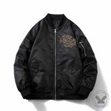 Dragon Embroidery Thickened Baseball Uniform Flight Jacket| Gthic.com