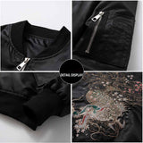 Dragon Embroidery Thickened Baseball Uniform Flight Jacket| Gthic.com