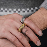 Egyptian Pyramid Stainless Steel Spinner Ring | Gthic.com