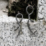 Entwined Snake Stainless Steel Hoop Earrings