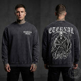 Eternal Grim Reaper Skull Vintage Washed Sweatshirt | Gthic.com