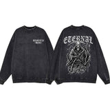 Eternal Grim Reaper Skull Vintage Washed Sweatshirt | Gthic.com