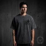 Eternal Pause Skeleton Graphic Vintage Washed T-Shirt | Gthic.com
