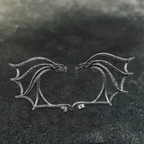 Evil Dragon Stainless Steel Ear Cuff Earrings | Gthic.com
