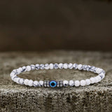 Evil Eye Natural Stone Beaded Bracelet | Gthic.com