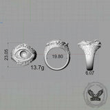 Anillo de plata de ley con diseño floral gótico y circonitas