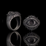 Evil Eye Skull Sterling Silver Hardcore Biker Ring | Gthic.com