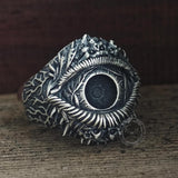 Evil Eye Skull Sterling Silver Hardcore Biker Ring
