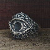 Evil Eye Skull Sterling Silver Hardcore Biker Ring