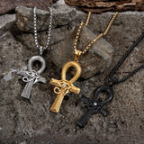 Eye of Ra Ankh Cross Stainless Steel Pendant | Gthic.com