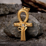 Eye of Ra Ankh Cross Stainless Steel Pendant