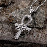 Eye of Ra Ankh Cross Stainless Steel Pendant