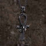 Eye of Ra Ankh Cross Stainless Steel Pendant