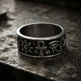 Eye of Ra Stainless Steel Signet Ring