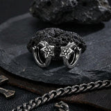 Punk Pentagram Stainless Stee Hoop Earrings | Gthic.com