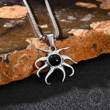 Fashion Black Gem Octopus Stainless Steel Marine Pendant | Gthic.com