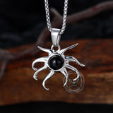 Fashion Black Gem Octopus Stainless Steel Marine Pendant