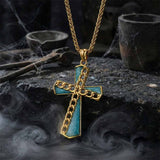 Fashion Chain Turquoise Cross Stainless Steel Pendant | Gthic.com