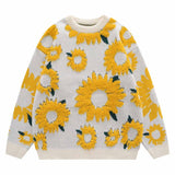 Fashion Chrysanthemum Pattern Knitted Sweater | Gthic.com