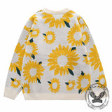 Fashion Chrysanthemum Pattern Knitted Sweater
