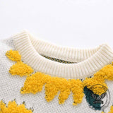 Fashion Chrysanthemum Pattern Knitted Sweater