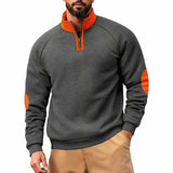 Fashion Colorblock Half-Zip Stand Collar Sweatshirt | Gthic.com