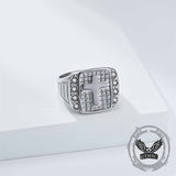 Fashion Cross Diamond-Set Stainless Steel Ring