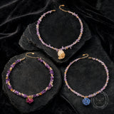 Fashion Dried Flower Natural Stone Stainless Steel Necklace | Gthic.com