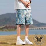 Fashion Floral Print Sport Beach Drawstring Shorts 01 | Gthic.com