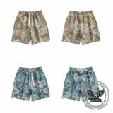 Fashion Floral Print Sport Beach Drawstring Shorts
