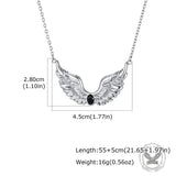 Fashion Gem Feather Wings Stainless Steel Necklace