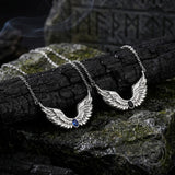 Fashion Gem Feather Wings Stainless Steel Necklace | Gthic.com