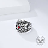 Fashion Gem Hexagonal Stainless Steel David's Star Ring