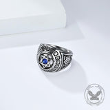 Fashion Gem Hexagonal Stainless Steel David's Star Ring