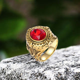 Fashion Gemstone Zulfiqar Sword Stainless Steel Ring | Gthic.com