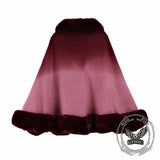 Fashion Gradient Color Fur Collar Loose Knitted Shawl