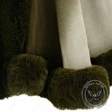 Fashion Gradient Color Fur Collar Loose Knitted Shawl