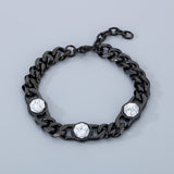 Fashion Inlaid Turquoise Cuban Chain Stainless Steel Bracelet | Gthic.com