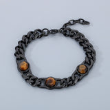 Fashion Inlaid Turquoise Cuban Chain Stainless Steel Bracelet | Gthic.com