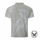 Fashion Leaf Print Short Sleeve Lapel Polo Shirt 02 | Gthic.com