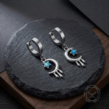 Fashion Oil Drop Star Moon Stainless Steel Drop Earrings