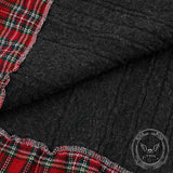 Fashion Plaid Patchwork Irregular Stand Collar Sweater