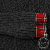 Fashion Plaid Patchwork Irregular Stand Collar Sweater