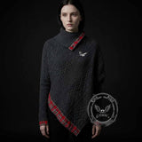 Fashion Plaid Patchwork Irregular Stand Collar Sweater | Gthic.com