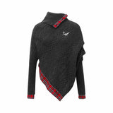 Fashion Plaid Patchwork Irregular Stand Collar Sweater