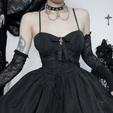 Fashion Puff Sleeve Cover-up Slim Suspender Dress | Gthic.com