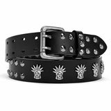 Fashion Rivet Y2K Shield Microfiber Leather Belt 02 | Gthic.com
