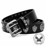 Fashion Rivet Y2K Shield Microfiber Leather Belt